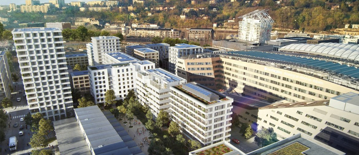 Ce programme immobilier neuf à Confluence, en plein 2ème arrondissement de Lyon, s’inscrit au sein du 1er îlot "Bois et Bas Carbone" de Lyon mixant logements neufs, commerces et bureaux et intègre un immeuble neuf de 16 étages en structure bois qui offrira des vues incroyables sur la ville de Lyon.